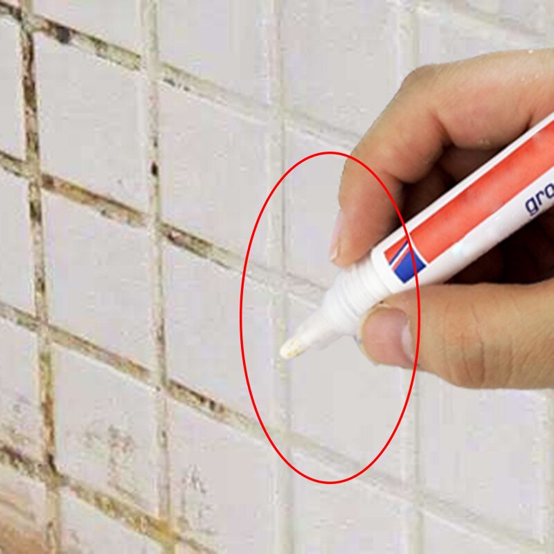 White Mark Pen Gaps Repair Refill Grout Refresher Shower Bathroom Paint Cleaner Mouldproof Filling Porcelain Agents Wall