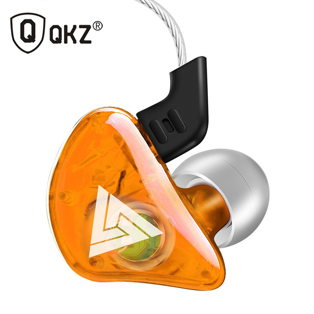 QKZ CK5 Wired Earphone Stereo Race Sports In-ear Heavy Bass Headset Transparent Mobile Phone Music Earphones with Microphone: CK5 Yellow