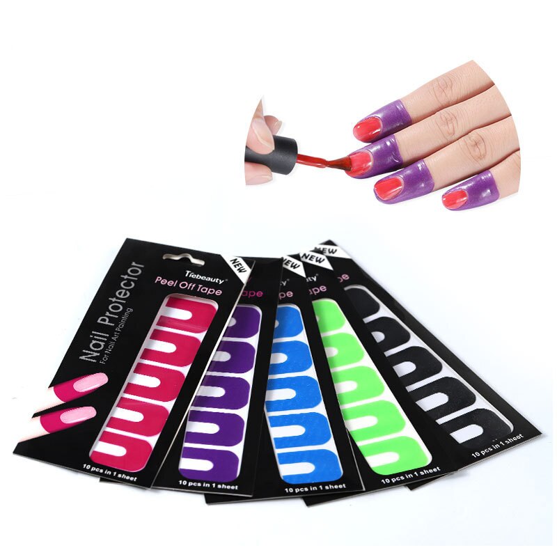 U-shaped Fingerprint Stickers Stripping Tape Finger Skin Protection Anti-splash Protection Nails Nail Polish Stickers