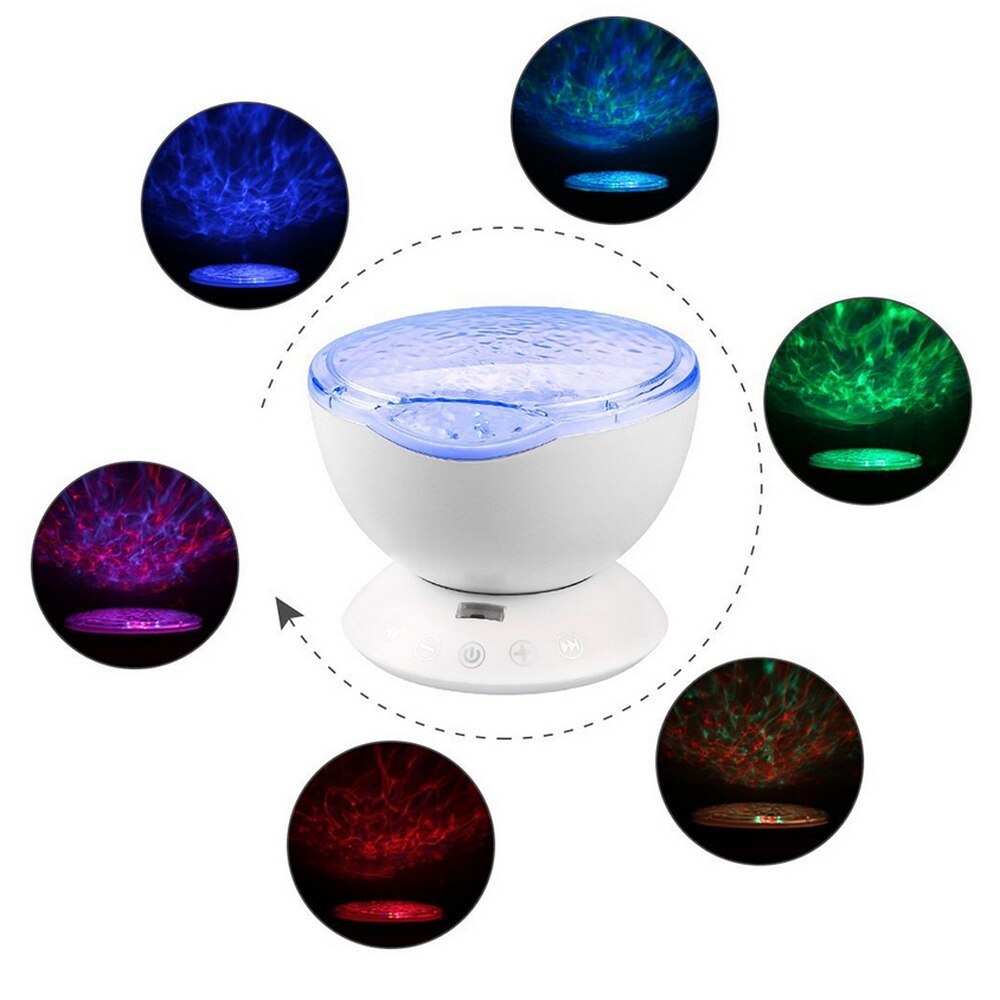 Remote Control Colorful Ocean Wave Projector Round Ocean Wave Daren Projection Lamp