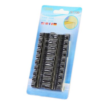 20 stücke Finisher Draht Klemme Hause Ätherisches Draht Selbst-Adhesive Organizer Kabel Clip Verschluss Halter Telefon Linie Schnalle Clips: 3 Set Black 20pc