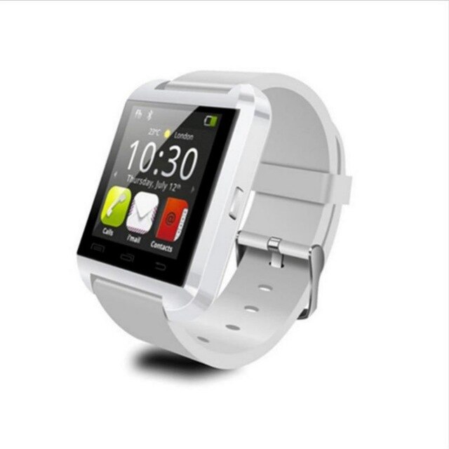 U8 Bluetooth Smart Horloge Mannen Vrouwen Stappenteller Touch Screen Sport Intelligente Horloge Telefoon Smartwatch Voor Android: WHITE