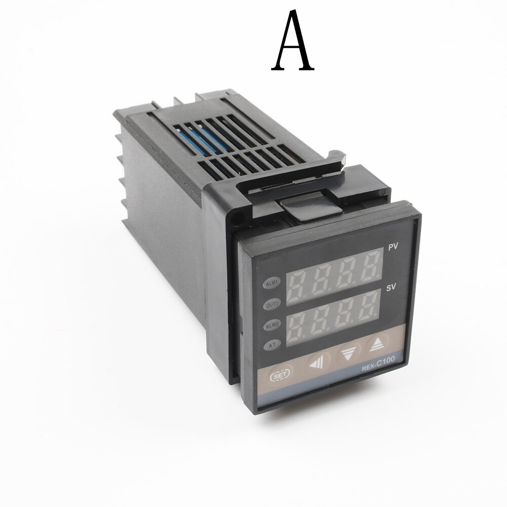 Digital 110V~240V PID REX-C100 Temperature Controller + max.40A SSR Relay output + K Thermocouple PID Controller Set Heat Sink: A