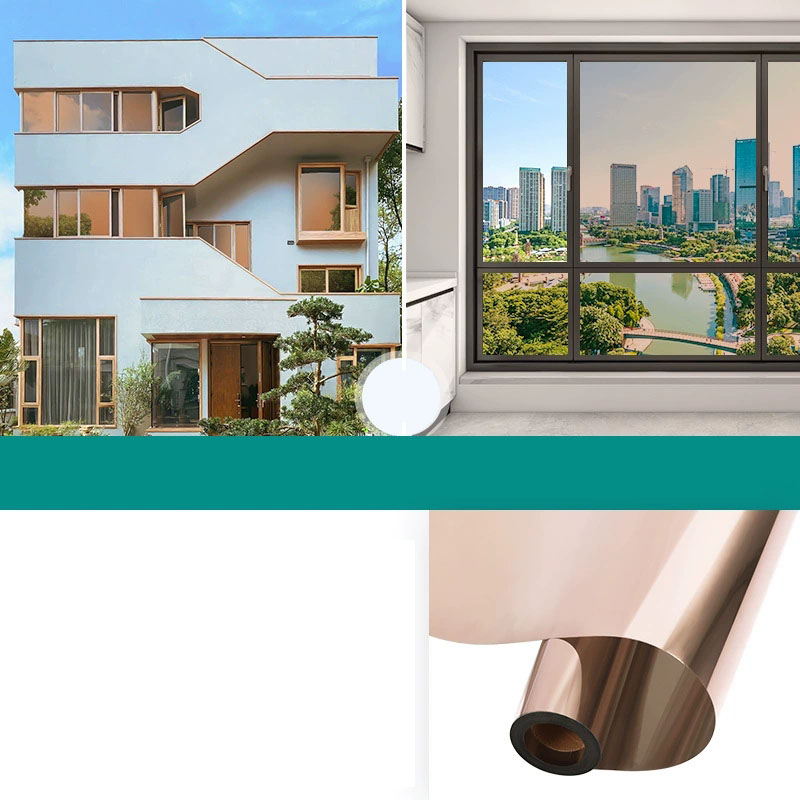 Yksisuuntainen peili-ikkunakalvo suojaa eristyslasikalvo yksityisyys koti-ikkuna parveke aurinkovoidetarra: 86 mmx 108mm / Kulta-