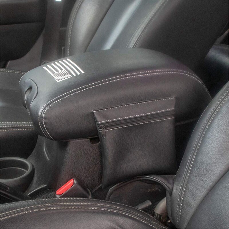 Center Console Armsteun Pad Waterdichte Lederen Cover Met Opbergtas Voor Jeep Wrangler Jk