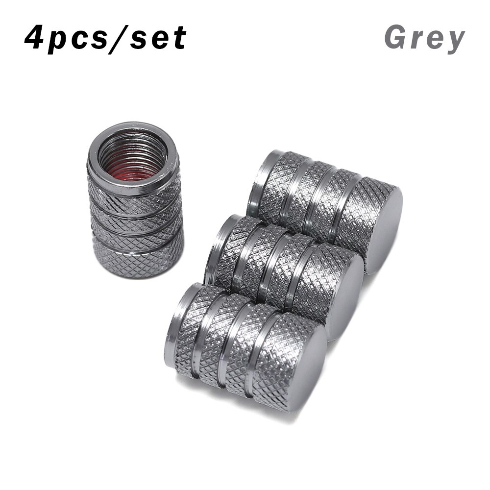 1/4Pcs Universal Dustproof Aluminium Alloy Bicycle Cap Wheel Tire Covered Car Truck Tube Tyre Bike Accessories: Grey