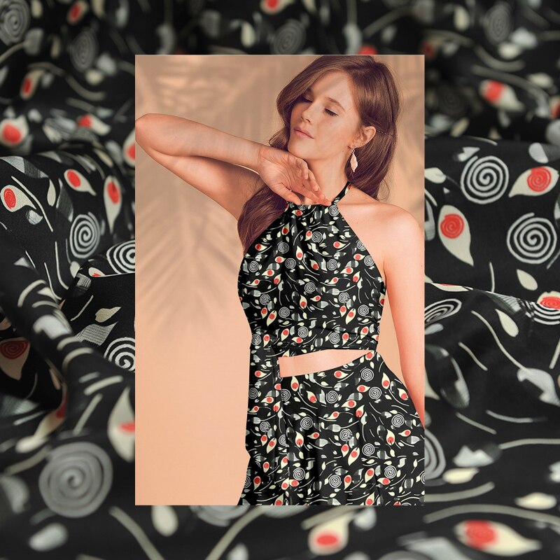 Mulberry silk double joe fabric cloth per meter 19mm wide 113cm soft clothing dress shirt fabric for women express