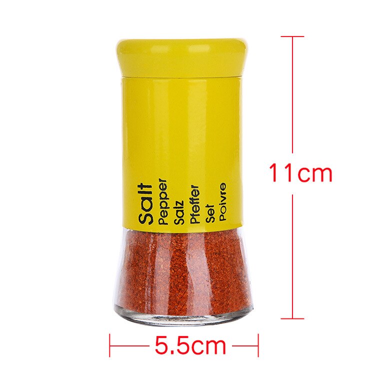 glass krydderflaske pepperflaske kryddergryte kryddergryteboks saltgryte kjøkkenutstyr pepperflasketrekk skinn: Gul
