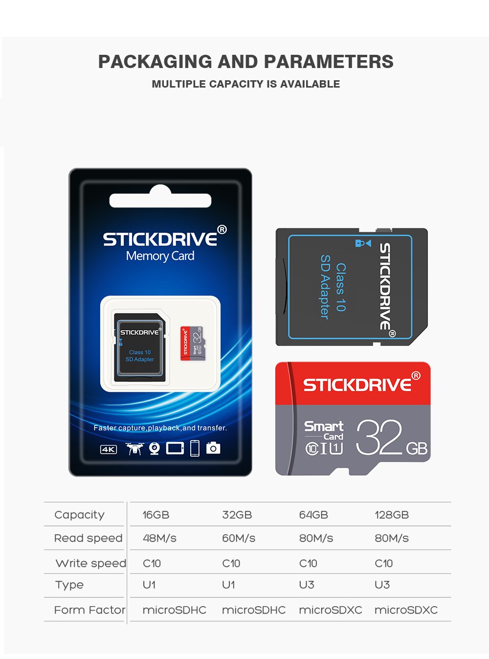 Hoge snelheid micro sd kaart 4gb 8gb 16gb 32gb microsd geheugenkaart 64gb 128gb flash kaart sdhc/sdxc klasse 10 tf /  sd met adapter