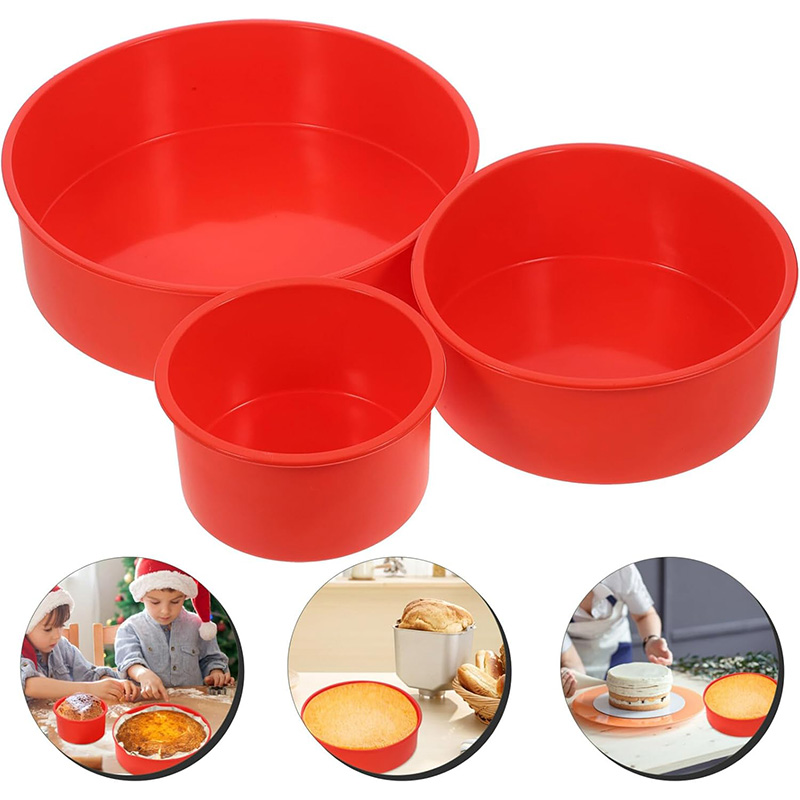 4 6 8 10 Zoll Silikonform für Schichtkuchenform, runder Zylinder, Regenbogen-Kuchenform, Gemüse, Pfannkuchen, Pizza, Kruste, Omelett-Backform