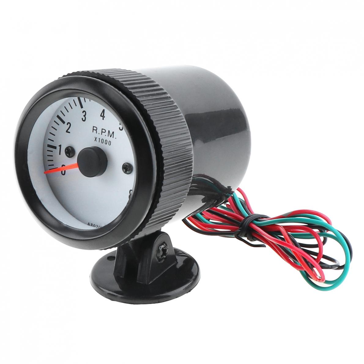 8020BL 2 "52Mm 12V Blauwe Led 0 ~ 8000Rpm Toerenteller Motor Rpm Tach Gauge Meter Met sensor Voor Auto Boot Truck Atv