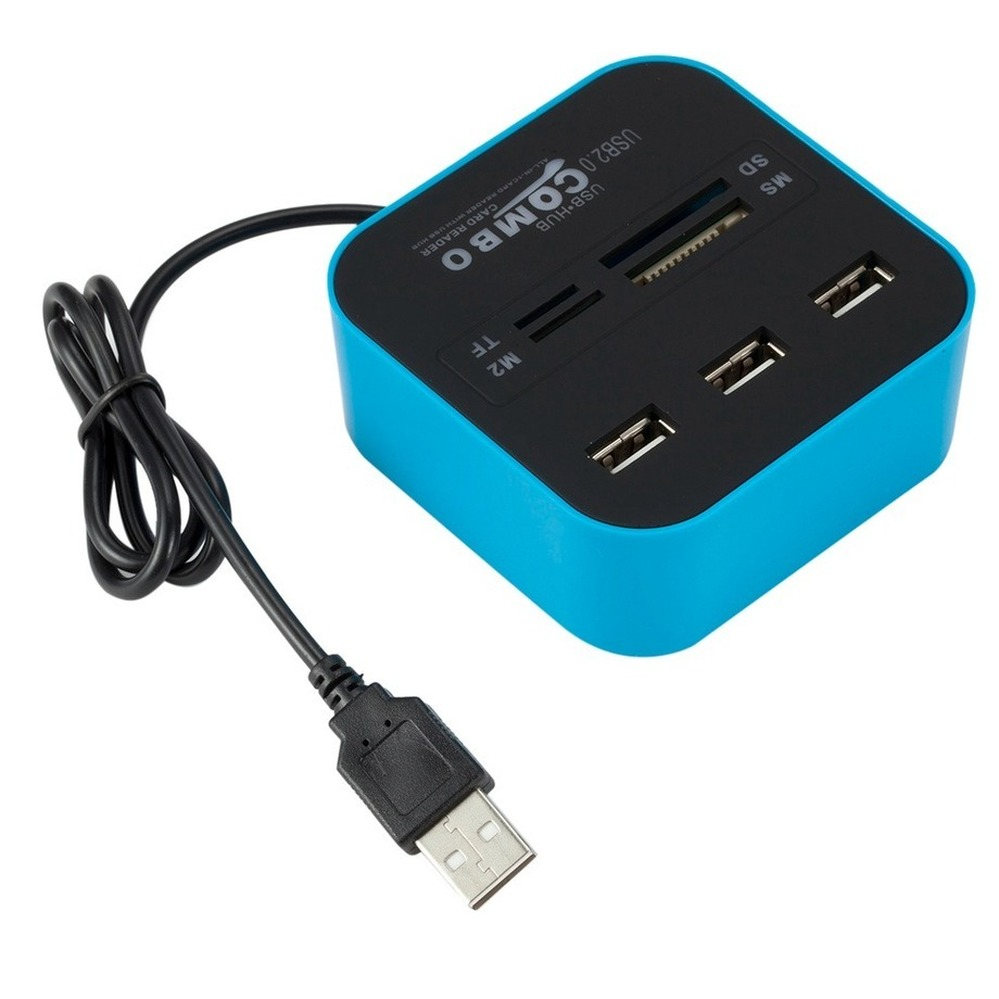 PzzPss 3 Ports USB2.0 Hub Combo USB Micro Card Reader SD/TF USB Splitter Hub Combo All In One For Laptop Computer Accessories