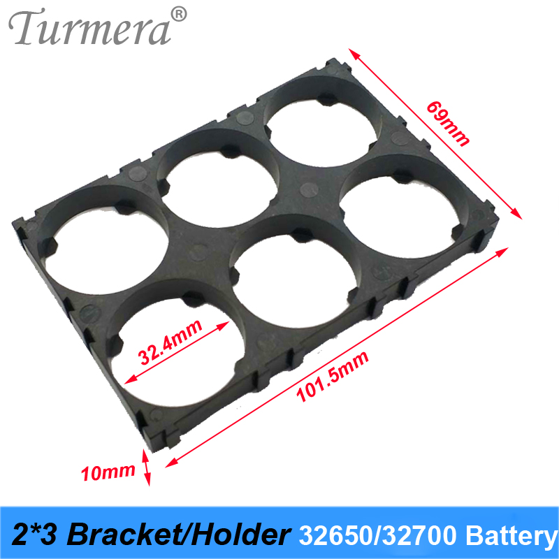 Turmera 32650 32700 2*3 Battery Holder Bracket Cell Safety Anti Vibration Plastic Brackets For 32650 32700 Battery Pack Use oct1