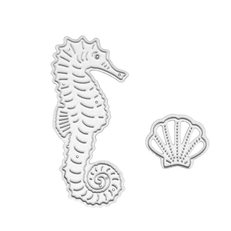 Seahorse Shell Metal Cutting Dies Scrapbooking DIY Album Embossing Folder Paper Cards Maker Template
