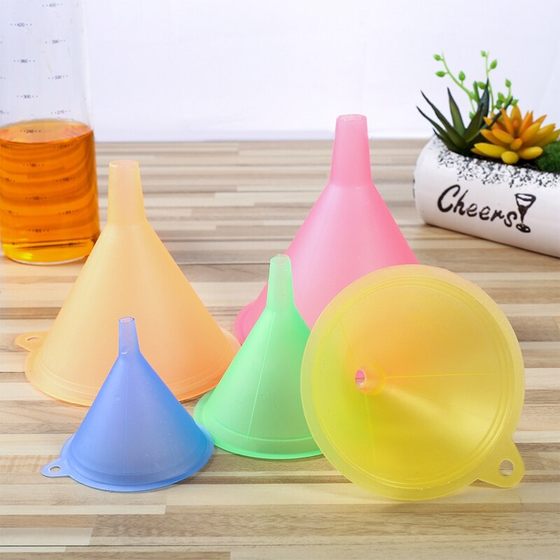 Embudo de plástico líquido para cocina, 5 uds., tamaño pequeño, mediano y grande