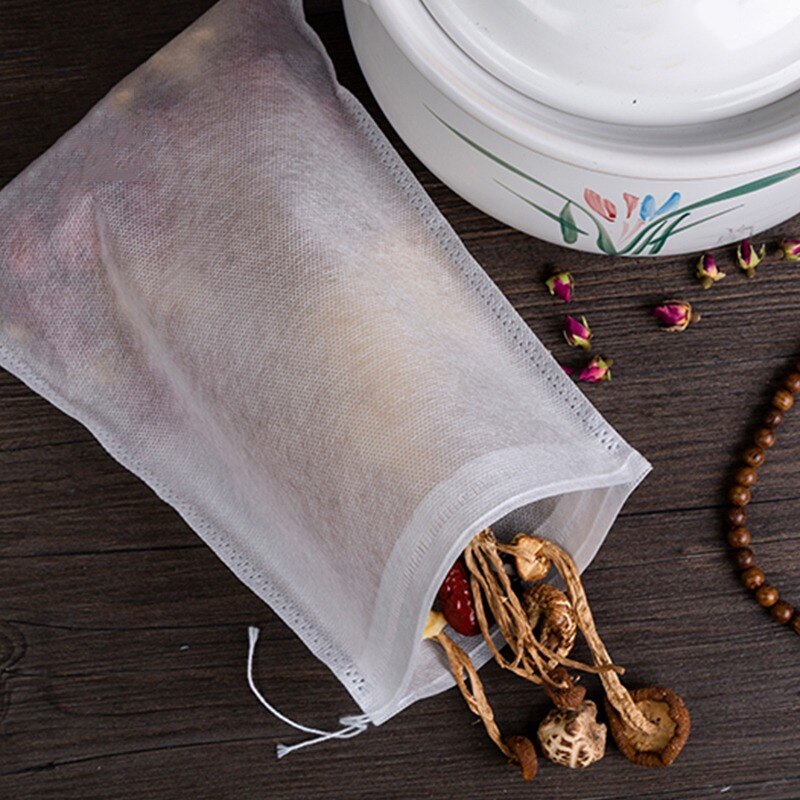 Tea Bags 100Pcs/Lot Empty Scented Drawstring Pouch Bag 5*7CM Seal Filter Cook Herb Spice Loose Coffee Pouches Tools