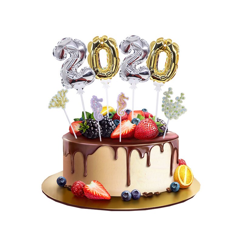 1Pcs Gelukkige Verjaardag Folie Aantal Ballon Cake Topper Kids Verjaardag Bruiloft Cake Decor Automatische Opblaasbare Ballon