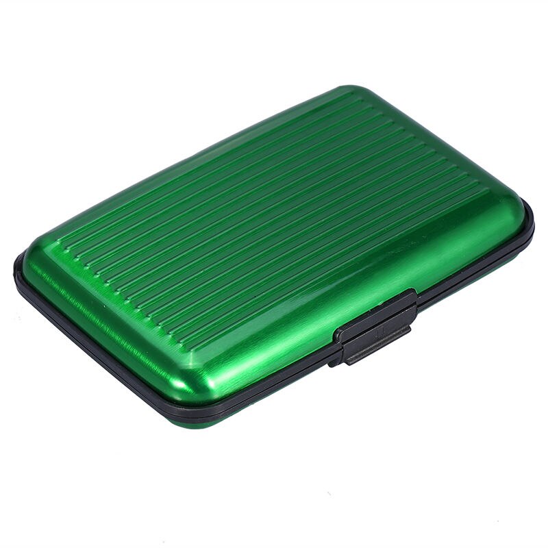 En aluminium En Métal Carte Bancaire Blocage Étui Rigide Hommes Femmes Portefeuille Carte de Crédit Anti-rfid BALAYAGE Protéger Titulaire Porte-Carte Femelle: green