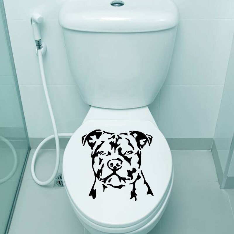 Yoja 22X22.4CM Staffordshire Bull Terrier Hond Cartoon Home Decor Muursticker Wc Decal Leuke Dier T5-1620