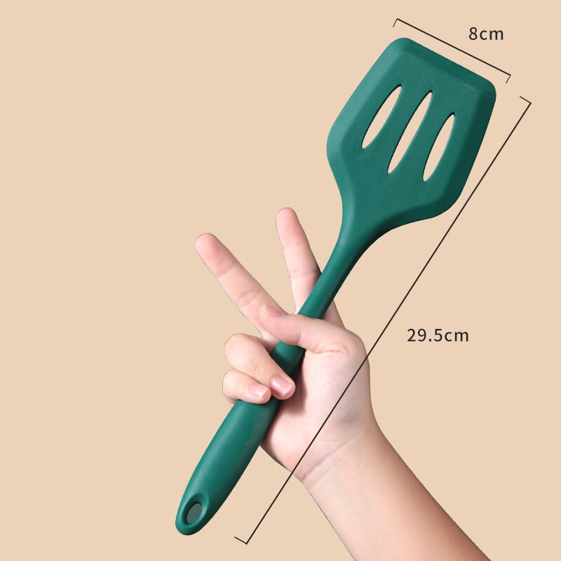 Food Grade Silicone Cooking Spoon Nonstick Heat-Resistant Flexible Wok Spatula Colander Rice Scoop Kitchen Cooking Tools