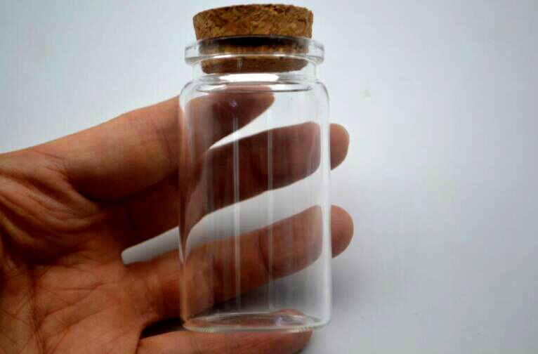 12 stuks 37*70mm 50 ml glazen driftflessen met kurk diy heldere transparante glazen potten containers flesjes hanger