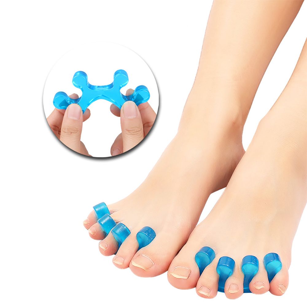 Separador de dedos de silicona para pedicura, espaciador de dedos Flexible, Alisador, herramientas de Arte de uñas, manicura, pedicura para el cuidado de los pies, 2 uds.