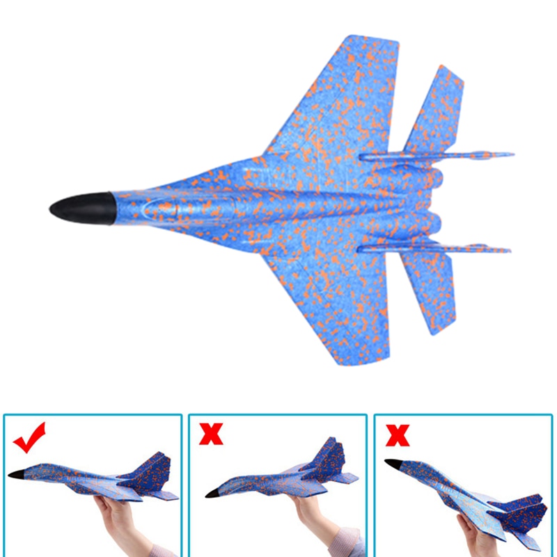 Diy freundlicher Spielzeug Hand Werfen Modell Flugzeug Schaum Flugzeug Kunststück Leucht Bildung Epp Segelflugzeug Kämpfer Flugzeuge Spielzeug Für freundlicher