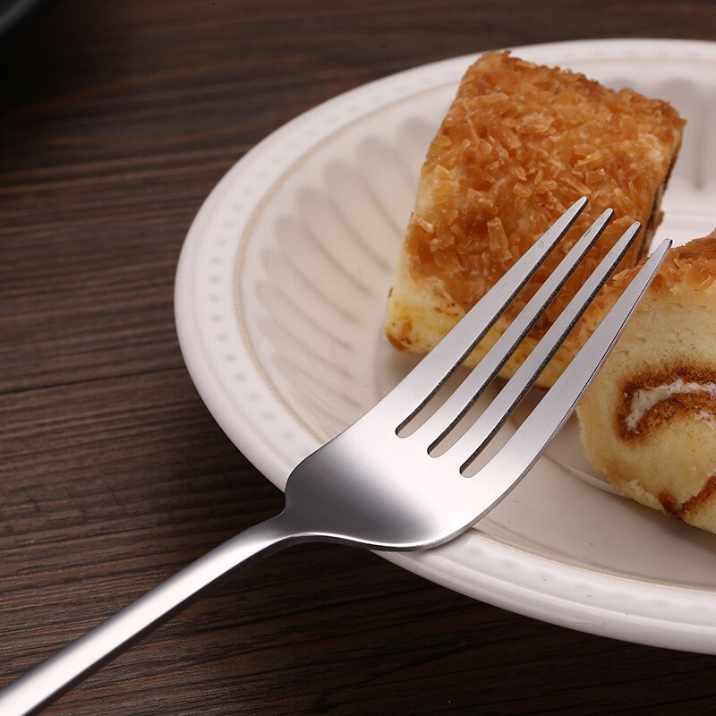buffet serveringsgaffel rustfritt stål bestikk til dessert matte frukt servise servise kjøkkenutstyr bestikk hjemmelagde retter