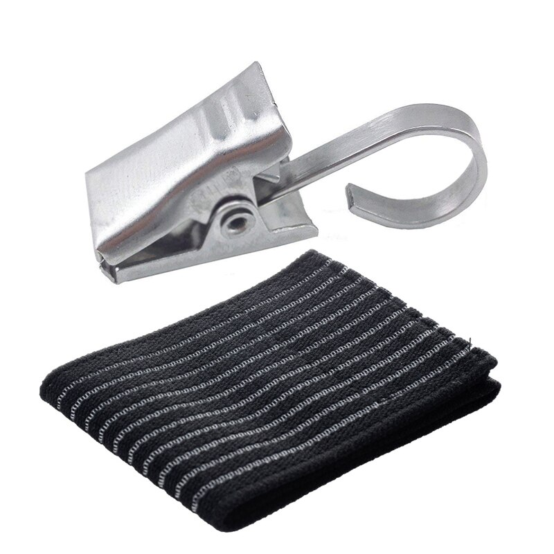 1x elastische polsondersteunende bandages, compressie, zwart & 100- pack roestvrijstalen, robuuste douchegordijnclip met haaksluiting