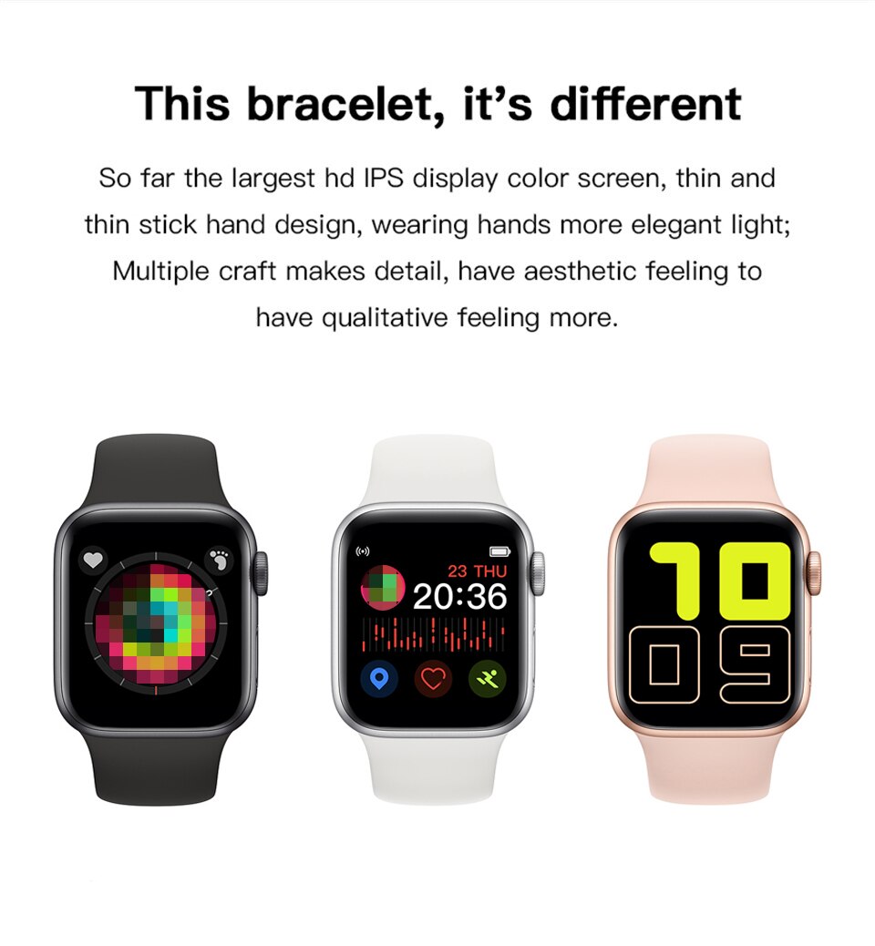 IWO 10 IWO 11 X6 IWO 1:1 Bluetooth Smartwatch Relógio Inteligente de Freqüência Cardíaca Relógios Horas para IOS Iphone 6 6S 7 8 9 X Max Samsung Xiaomi