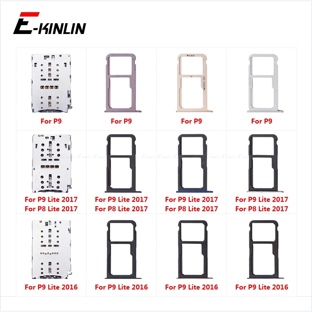 Sim Card Socket Slot Tray Reader Holder Connector Micro SD Adapter Container For For HuaWei P9 P8 Lite