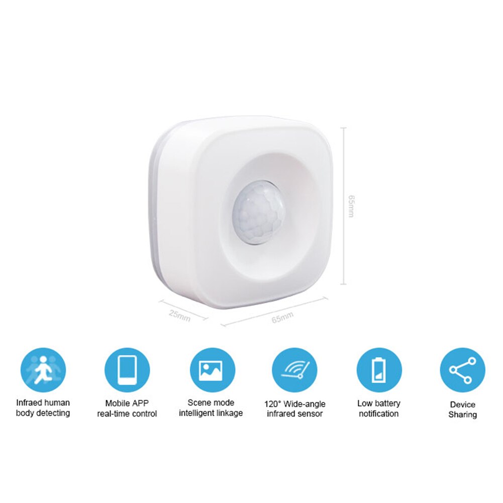 Tuya ZigBee PIR motion sensor infrared detector 360° smart linkage mobile phone remote monitoring human body induction sensor