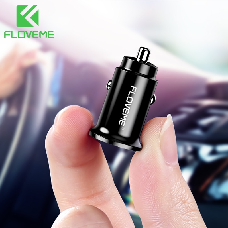 FLOVEME 3.1A/2.4A Universal Mini Dual USB Auto Oplader Voor Mobiele Telefoon USB Auto Telefoon Oplader Snel Opladen Auto -Charger Adapter