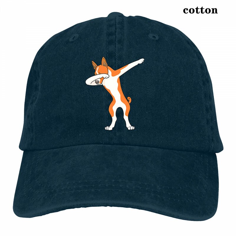 Funny Basenji Dabbing Baseball cap men women Trucker Hats adjustable cap: 3-Navy