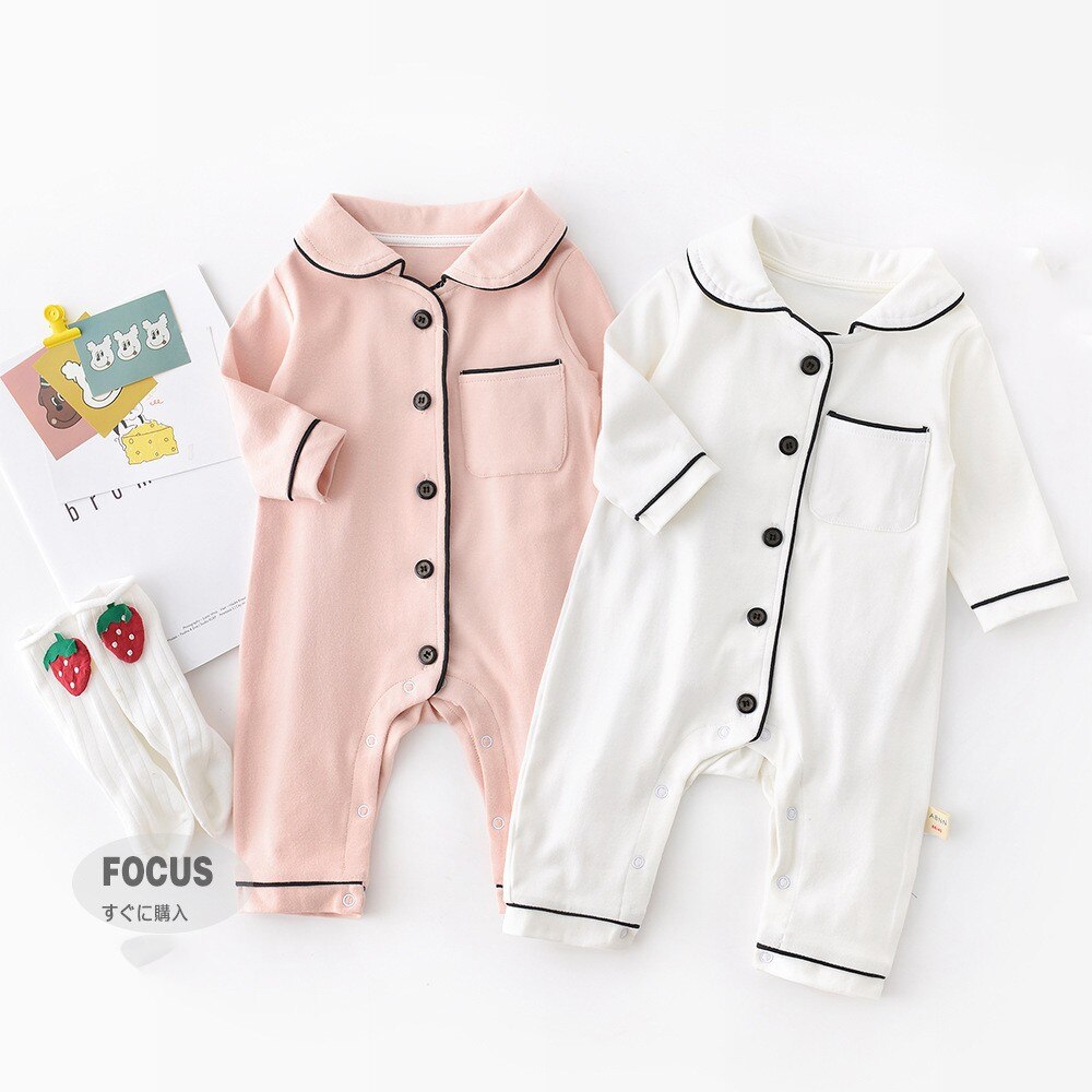 Korean Jumpsuit Newborn Infant Baby Boy Girl Long Sleeve Lovely Cute Romper Set Sleepwear Body Suit Playsuit Clothing Kids 0-24m