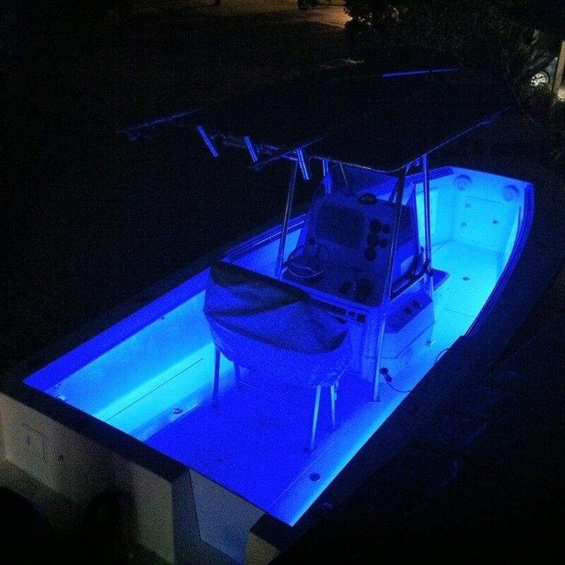 1 par marine led lys høflighed og hjælpestrimmel til både 12 volt blå hvid båd interiør led lys havsalt vandtæt