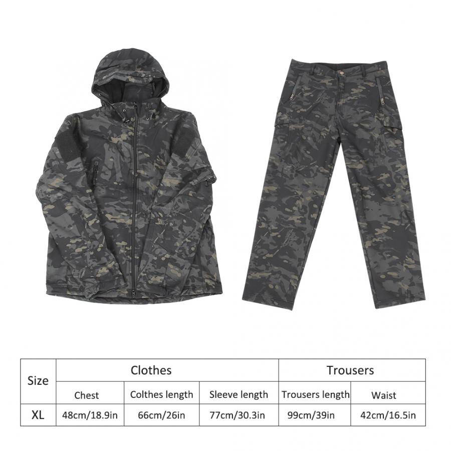 Herren-tarnanzug, atmungsaktiver tarnanzug, strapazierfähiges stoffhosen-einstellen mit Hütte, draussen-tarnanzug aus baumwollmischgewebe