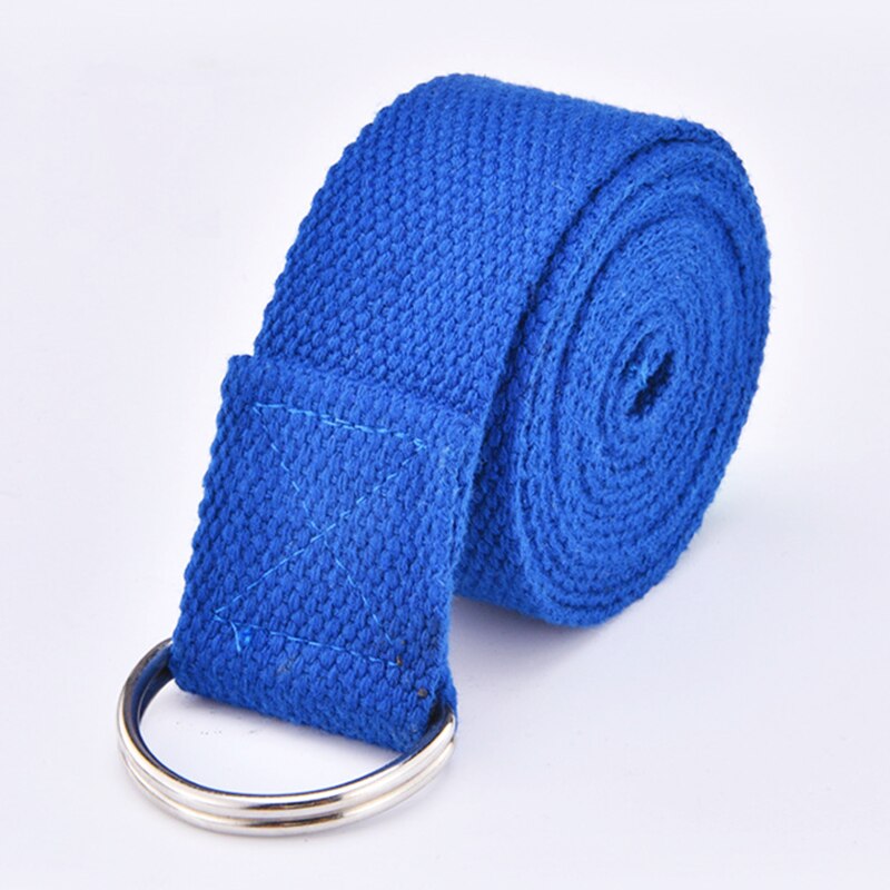 1Pc Yoga Stretch Strap D-Ring Gesp Riem Yoga Riem Fitness Oefening Gym Touw Figuur Taille Been Weerstand fitness Bands: Blue