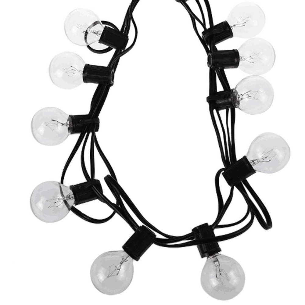 Uteplatsljus  g40 klot fest julslinga ljus, varm vit 25 klara vintage glödlampor 25ft fairy light, dekorativ utomhus girlander