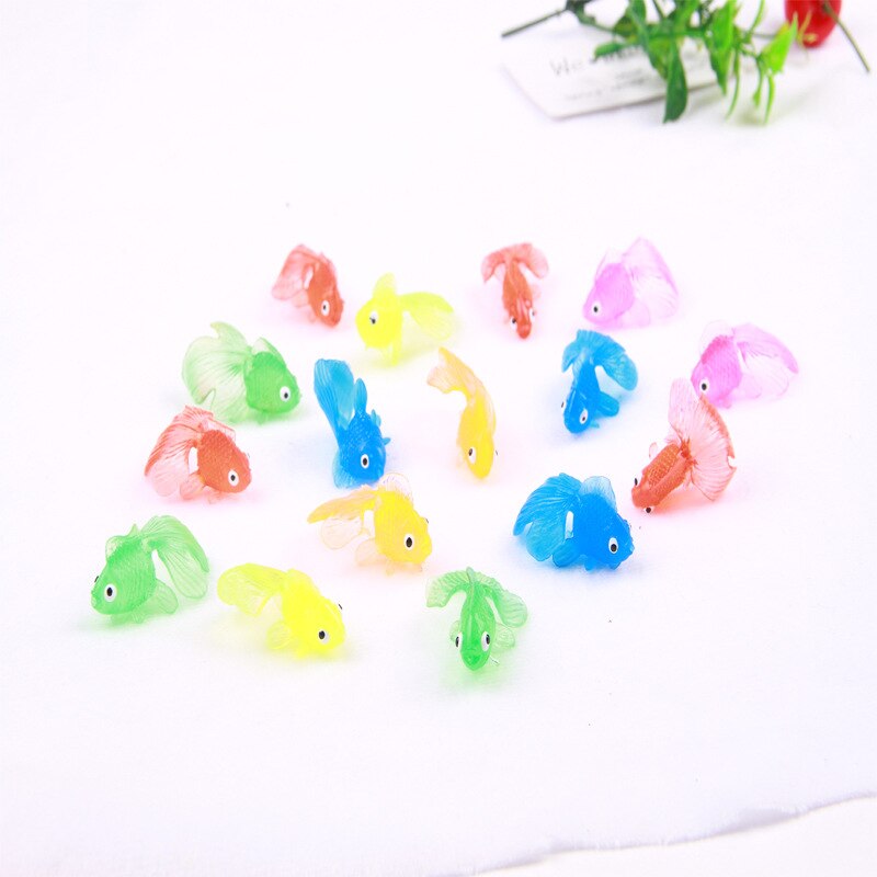 20Pcs Mini 4Cm Tpr Rubber Goud Vis Babybadje Speelgoed Voor Kinderen Mini Goudvis Voor De Badkamer Water spelen Zwemmen Strand Speelgoed: Default Title