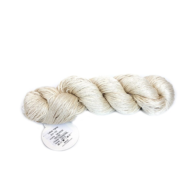 Madeja-hilo de seda 100 para tejer a mano, 100% g, Natural, blanco, sin teñir, DIY, 120