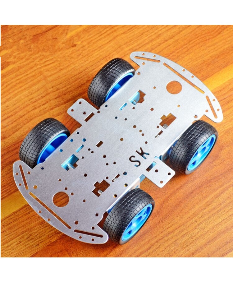 4WD Metal Panel, Intelligent Robot Car Chassis for TT Motor Wheel, 1.5mm Aluminum Alloy Frame Four Wheel Drive Bottom Plate DIY