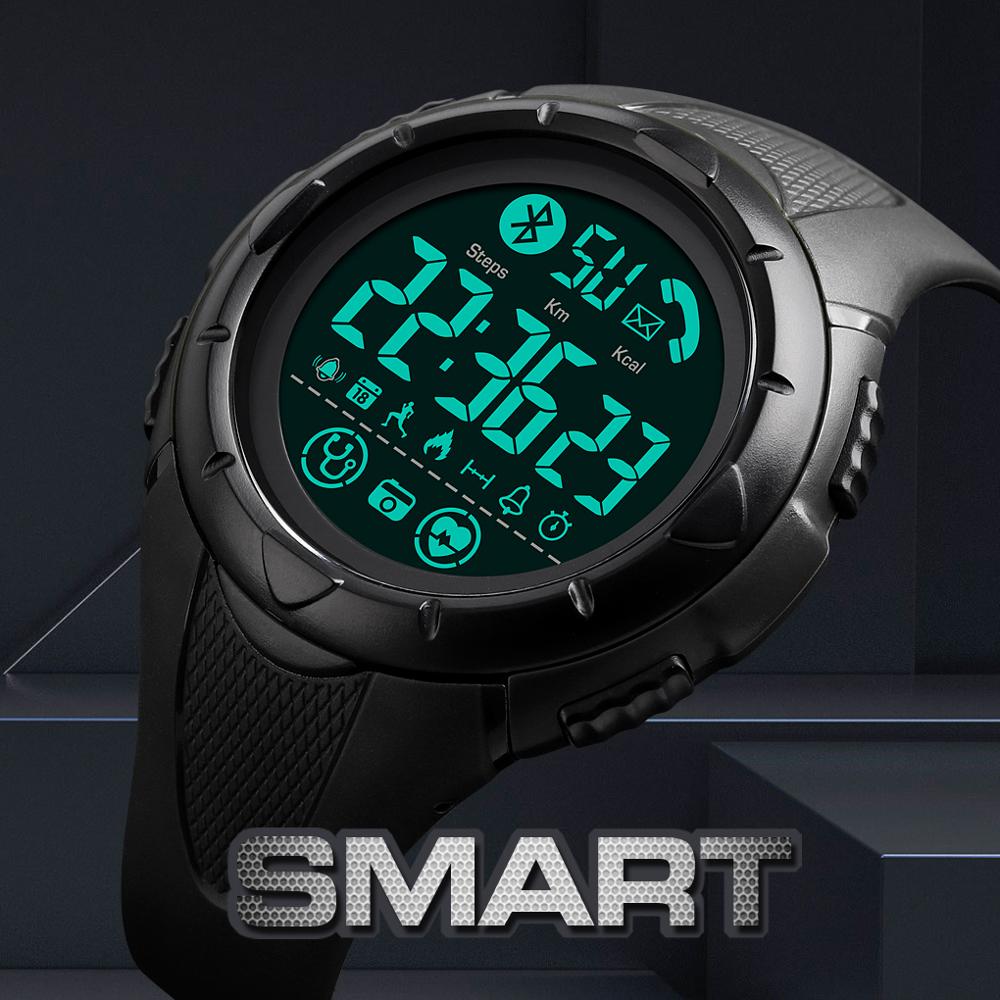 Merk skmei horloge heren smartwatch luxe slaap hartslagmeter smartwatch waterdichte digitale horloges herenklok android ios
