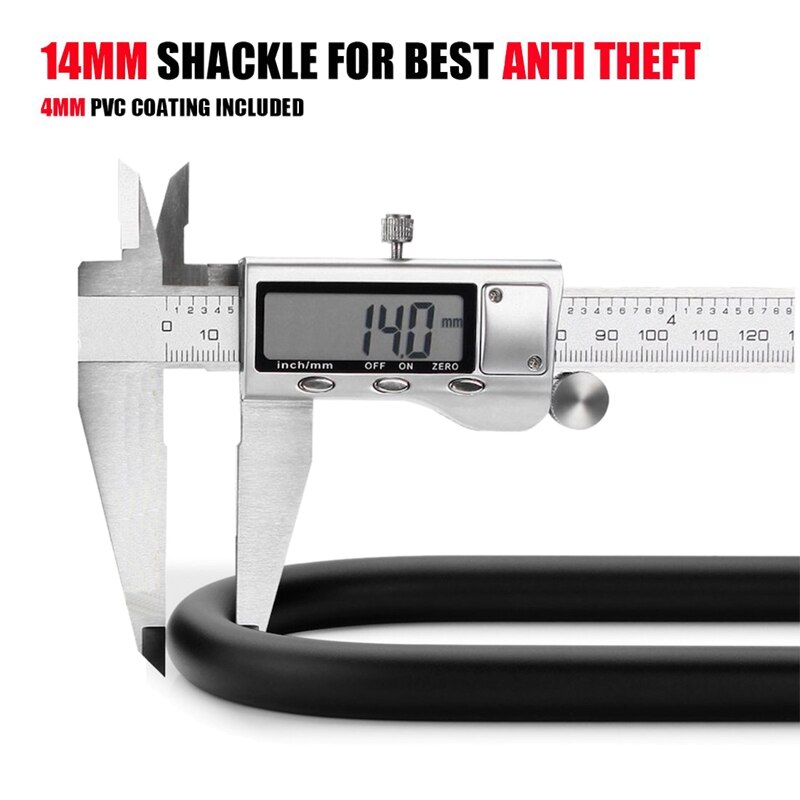 Bicycles U Lock, Heavy Duty Bike Scooter Motorcycles Combination Lock Combo Gate Lock for Anti TheftBlack