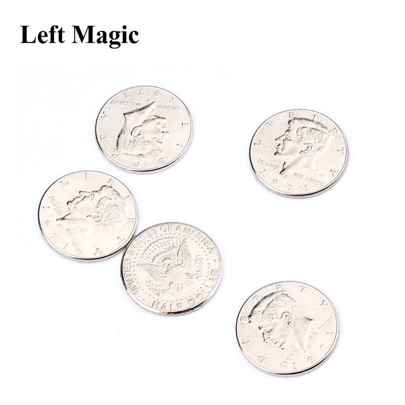 1 pz Speciale metà dollaro con Il Ferro (Reale Dollaro) trucchi di magia-magia Può Essere Aspirata Della Moneta e Denaro Magia Accessori di Scena chiudere su