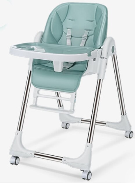 Portable baby seat baby dinner table multifunction adjustable children folding chairs for: green