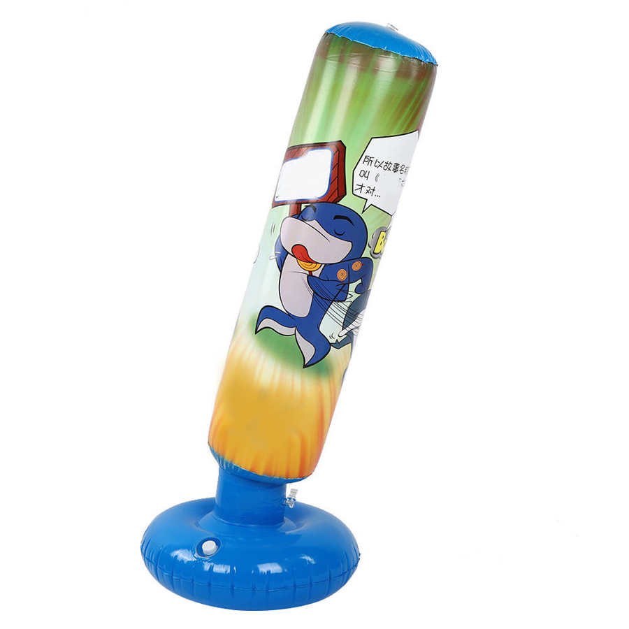 125cm oppblåsbare boksesekk voksne barn boksing slag sparkesandveske pvc oppblåsbare gym barn boksing trening mål