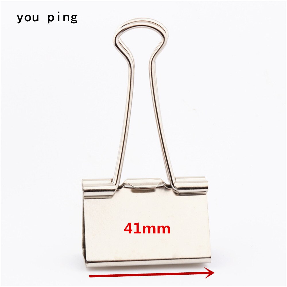 15mm 19mm 25mm 32mm 41mm 51mm Clamp Paper Binder Clips Bookmark Clips Memo Clip Student School Office Supplies: Platinum -41mm