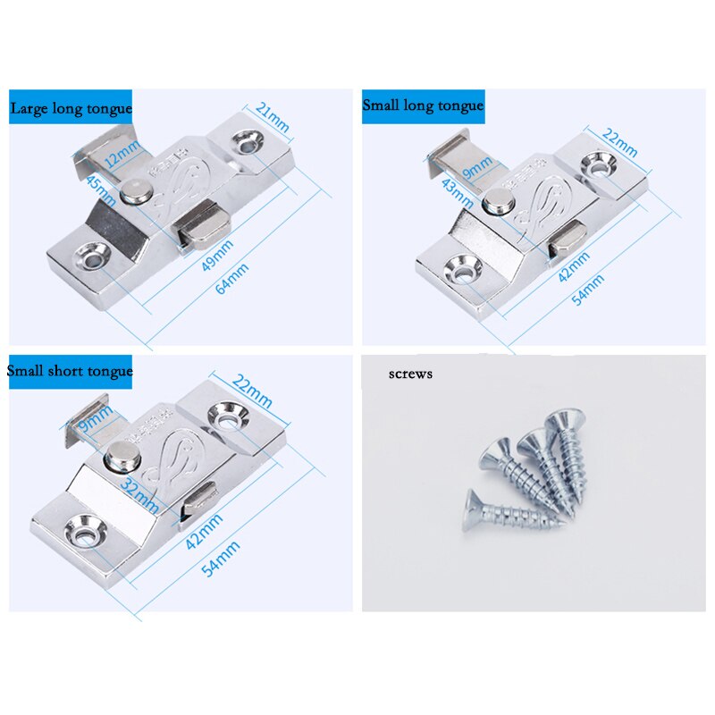 4 pcs Window Cabinet Push Button latch Automatic Zinc alloy Door Bolt Lock for child safety