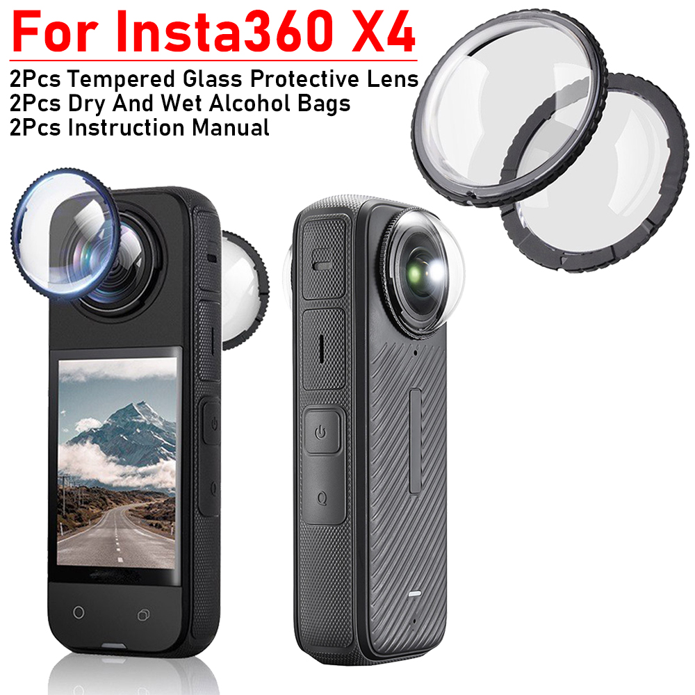 Objektivs chutz für insta360 x4 Objektivs chutz gehärtetes Glas rotierende Schutz abdeckung Glass chutz abdeckung Kamera zubehör